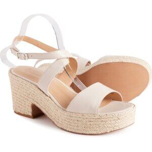 Splendid Women's Bowie Leather Platform Wedge Sandals in Barely Beige
